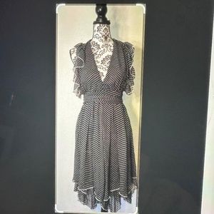 Fumblin Foe Black/ White polka dot halter Dress size M